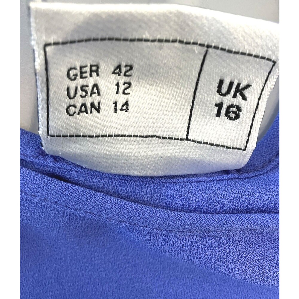 Frank Usher Blue Wide Strap Scoop Neck Tank Top Size 12 - Picture 3 of 6